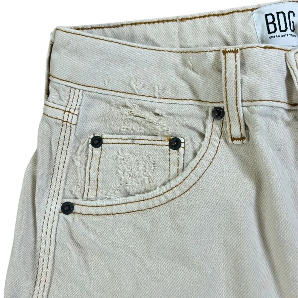 BDG‎ by Urban Outfitters NWT Puddle Jeans Super High Waist Wide Leg Ecru 26x32